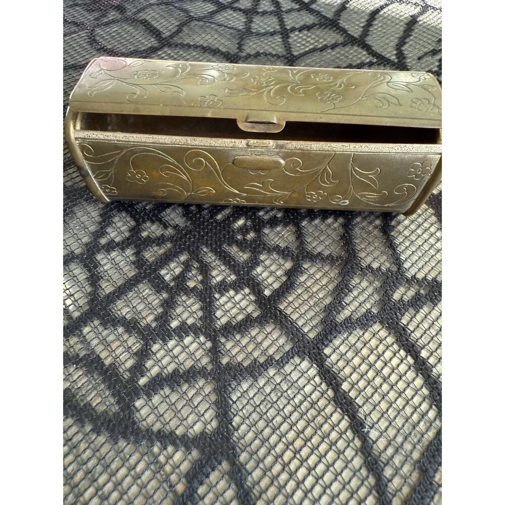 Lipstick Metal Case Gold Vintage - Picture 1 of 4
